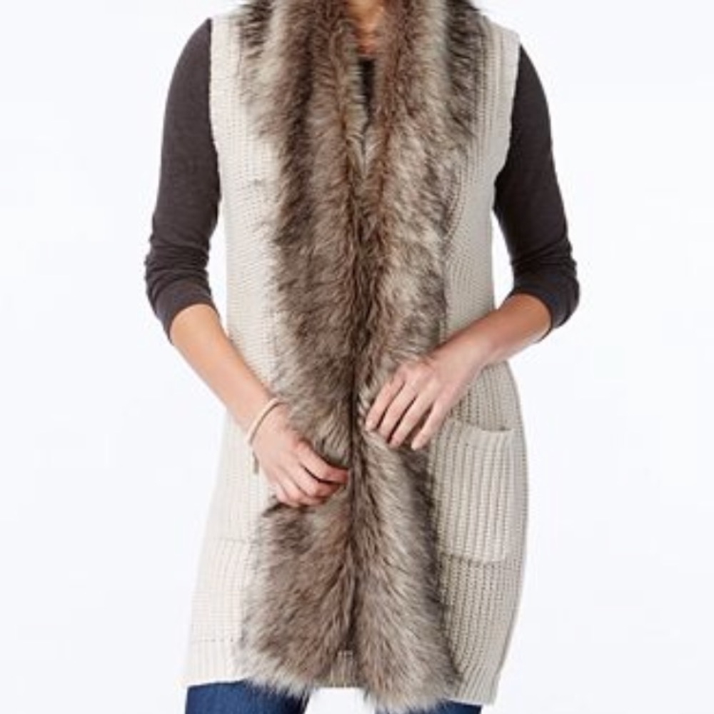 Jessica Simpson Faux Fur Sweater Vest